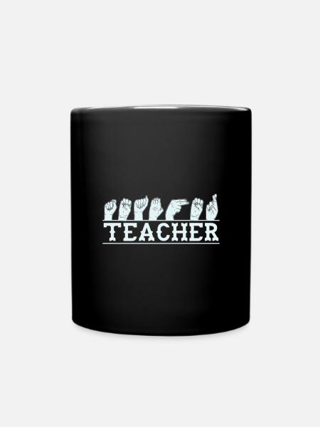 Professeur de langue des signes Apprendre la langue des signes - Mug uni - noir