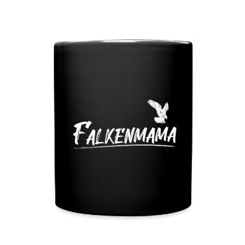 Falkenmama Falknerin Falknerei falconry Falke - Tasse einfarbig - Schwarz - Vorne