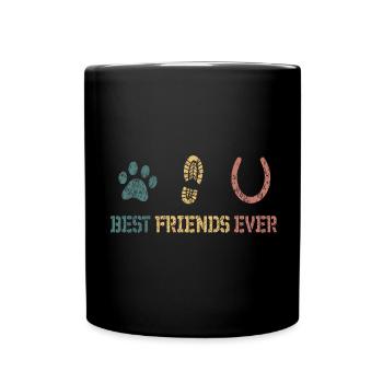 Horse Dog With Horse and Dog Best Friends - Full Colour Mug - black - Front