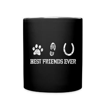 Horse Dog With Horse and Dog Best Friends - Full Colour Mug - black - Front