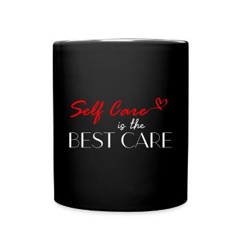 Selbstfürsorge ist die beste Pflege Körper Wellnes - Tasse einfarbig - Schwarz - Vorne