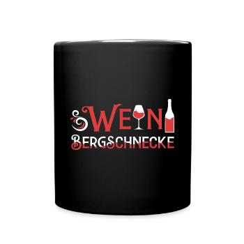 Wein Bergschnecke Weinkenner Wein Spruch - Tasse einfarbig - Schwarz - Vorne