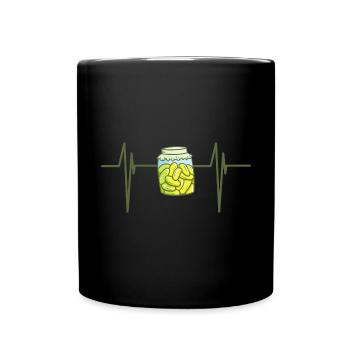 Lustige Gurke passende Relish Lebensmittel Gurke L - Tasse einfarbig - Schwarz - Vorne