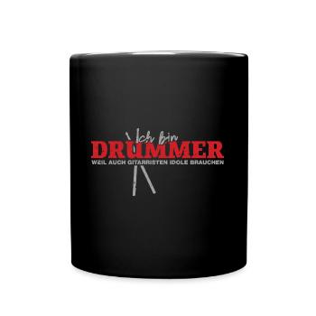 Drummer - Tasse einfarbig - Schwarz - Vorne
