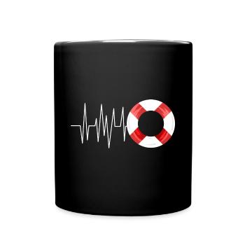 Bouée de sauvetage Heartbeat - Mug uni - noir - Devant
