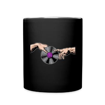 Michel-Ange mains avec vinyle, disque, musique - Mug uni - noir - Devant
