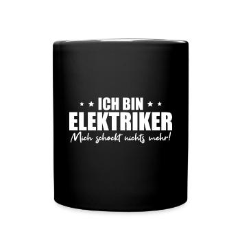 Elektriker - Tasse einfarbig - Schwarz - Vorne