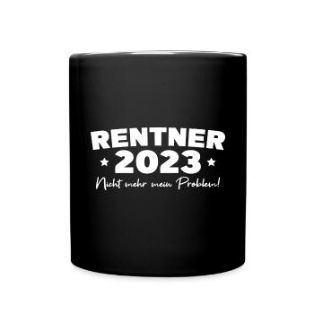 Rente 2023 Pension Rentner Geschenkidee - Tasse einfarbig - Schwarz - Vorne