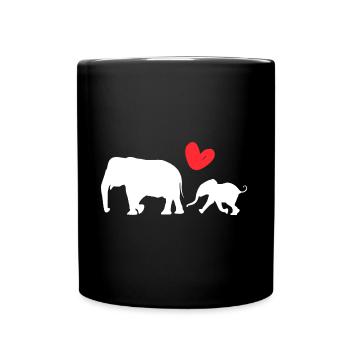 Elephant Mom Mignonne Famille Fête des Mères - Mug uni - noir - Devant