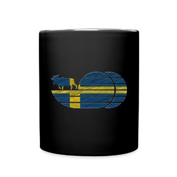 Schweden Elch Flagge Retro Vintage Geschenkidee - Tasse einfarbig - Schwarz - Vorne