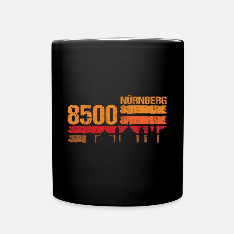 Nürnberg Skyline Silhouette 8500 Postleitzahl alte - Tasse einfarbig - Schwarz