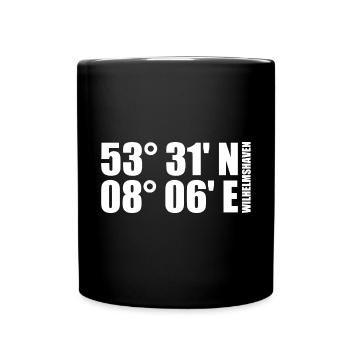 Wilhelmshaven coordinates - Full Colour Mug - black - Front