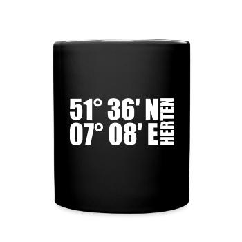 Coordonnées Herten - Mug uni - noir - Devant