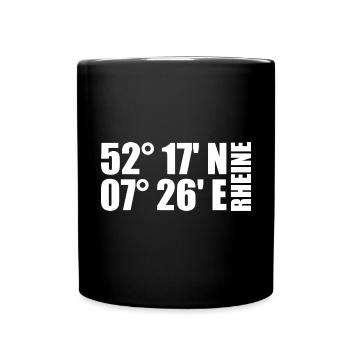 Rheine coordinates - Full Colour Mug - black - Front