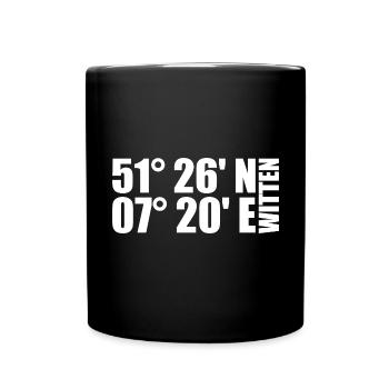 Witten Koordinaten - Tasse einfarbig - Schwarz - Vorne
