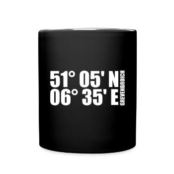 Grevenbroich coordinates - Full Colour Mug - black - Front