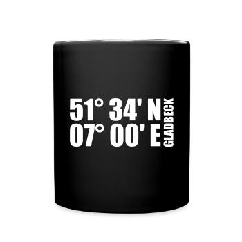 Coordonnées de Gladbeck - Mug uni - noir - Devant
