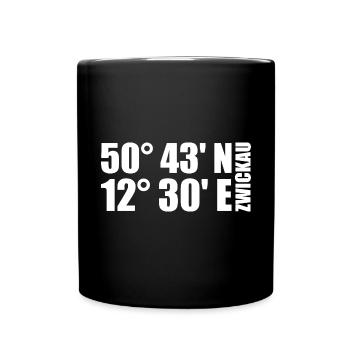 Coordonnées de Zwickau - Mug uni - noir - Devant