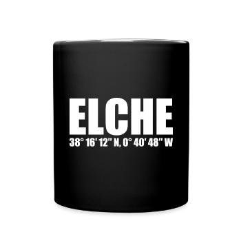 Elche Koordinaten - Tasse einfarbig - Schwarz - Vorne