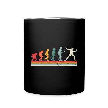 Evolution Lustiger Fecht-Sport-Humor für einen - Tasse einfarbig - Schwarz - Vorne