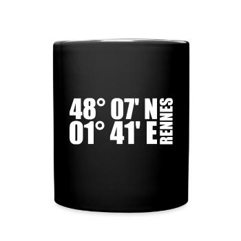 Rennes coordinates - Full Colour Mug - black - Front