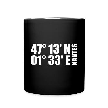 Coordonnées de Nantes - Mug uni - noir - Devant