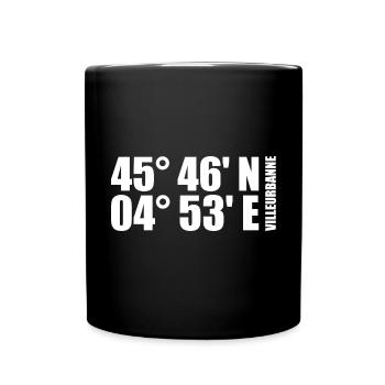 Villeurbanne Koordinaten - Tasse einfarbig - Schwarz - Vorne