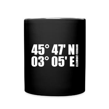 Coordonnées clermont-ferrand - Mug uni - noir - Devant