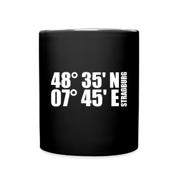 Strasbourg coordinates - Full Colour Mug - black - Front