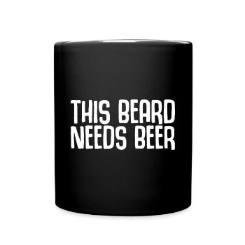 Cette barbe a besoin de bière 2 - Mug uni - noir - Devant