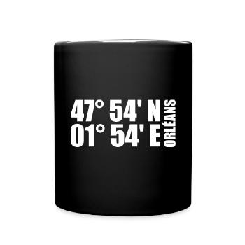 Orléans Koordinaten - Tasse einfarbig - Schwarz - Vorne