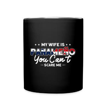 Meine Frau ist Panameno Panama Souvenir - Tasse einfarbig - Schwarz - Vorne