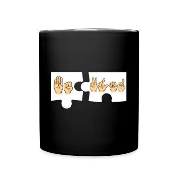 ASL Alphabet American Sing Language ASL Teacher - Full Colour Mug - black - Front