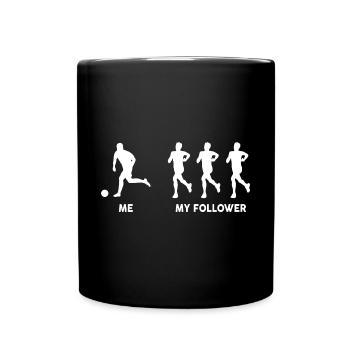 Moi mon suiveur joueur de football - Mug uni - noir - Devant