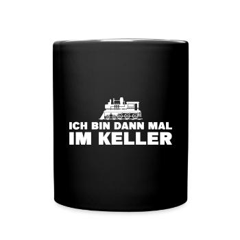 Modellbau Lok Eisenbahn Modellbauer Geschenk - Tasse einfarbig - Schwarz - Vorne