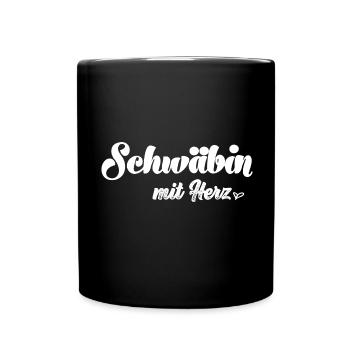 Schwäbin mit Herz Spätzle Schwäbisch Schwaben - Tasse einfarbig - Schwarz - Vorne