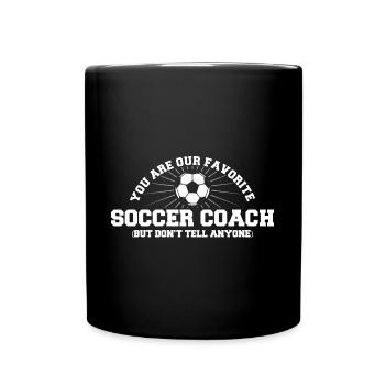 Sport Spieler Fußball Coaches Geschenk - Tasse einfarbig - Schwarz - Vorne