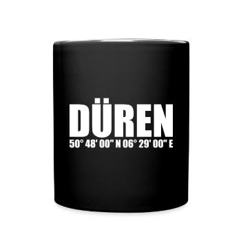 Düren Koordinaten - Tasse einfarbig - Schwarz - Vorne