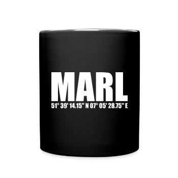 Marl Koordinaten - Tasse einfarbig - Schwarz - Vorne