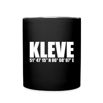 Kleve Koordinaten - Tasse einfarbig - Schwarz - Vorne
