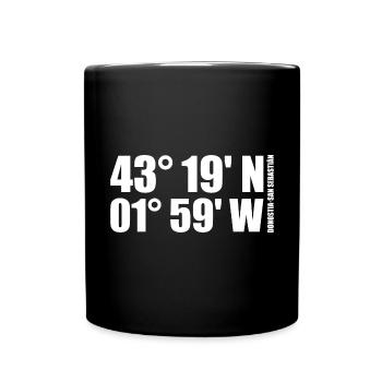 Donostia-San Sebastián coordinates - Full Colour Mug - black - Front