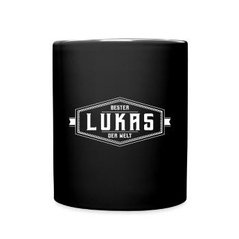 Lukas Männer Vorname - Tasse einfarbig - Schwarz - Vorne
