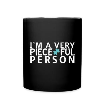 Pieceful Person Lustiges Puzzle Stück Wortspiel - Tasse einfarbig - Schwarz - Vorne