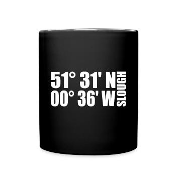 Slough Koordinaten - Tasse einfarbig - Schwarz - Vorne