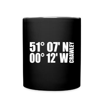 Coordonnées de Crawley - Mug uni - noir - Devant