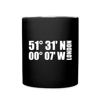 Coordonnées de Londres - Mug uni - noir - Devant