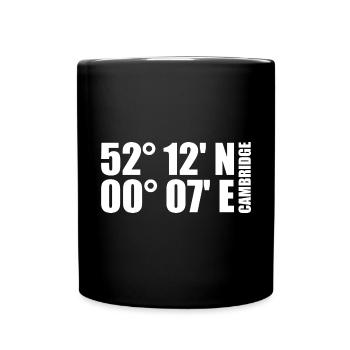Cambridge Koordinaten - Tasse einfarbig - Schwarz - Vorne