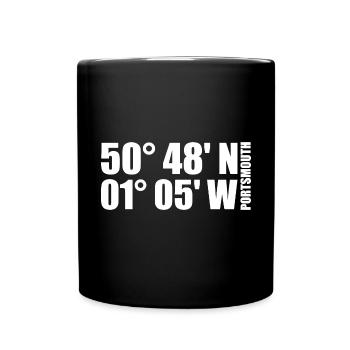 Portsmouth Koordinaten - Tasse einfarbig - Schwarz - Vorne