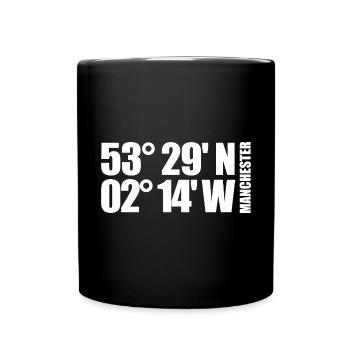Manchester Coordinates - Full Colour Mug - black - Front