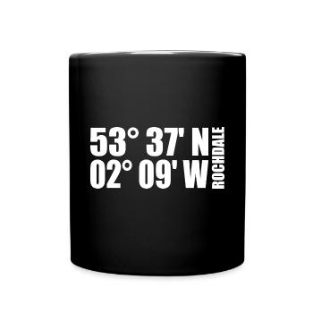 Rochdale Koordinaten - Tasse einfarbig - Schwarz - Vorne